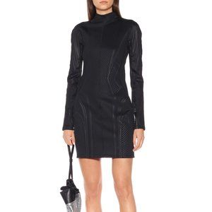 Thierry Mugler Black Long sleeve Neoprene Mini Dress Size FR 36